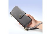 Mobile - Covers & Cases - Dux Ducis Lava Leather Case for Samsung Galaxy S25+ with Detachable Magnetic Wallet - Grey - 6971824162257