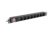 Strömkabel (extern) - Lanberg - power distribution unit - 4000 watt - PDU-08E-0200-BK