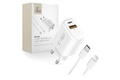 Mobile - Adapters & Chargers - Tech-Protect  NCA20 PD 20W QC3.0 USB-A / USB-C + USB-C / Lightning Cable 100cm - White - 5906302330546