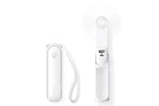 PowerBank - Jisulife Handheld Fan Life8 Plus Portable USB Fan with Power Bank Function 4500mAh and Flashlight - White PowerBank - Vit - 4500 mAh - 6975061536727