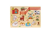 Babyleksaker - Impulse Toys Wooden puzzle with farm motifs - with price tag - 5030017