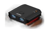 USB Hub - ATEN Essentials US4322 - USB peripheral sharing switch - 2 ports USB Hub - USB 3.2 - 2 porte - Svart - US4322-AT