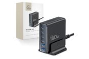USB Hub - Tech-Protect DC160W-GAN 6-Port 160W AC Charger - Black USB Hub - USB 2.0 - 6 porte - Svart - 5906302335695