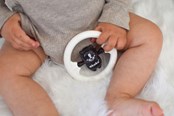 Babyleksaker - Akuku Baby rattle black/white BEAR - A0467