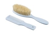 Babyvård - Akuku Comb and brush with natural bristle BLUE - A0457