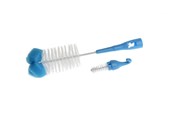 Babyvård - Akuku Bottle cups and nipple brush with sponge BLUE - A0574