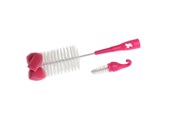 Babyvård - Akuku Bottle cups and nipple brush with sponge PINK - A0575