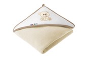 Babyvård - Akuku Baby hooded towel 100 x 100 cm ECRU/BEAR - A1252