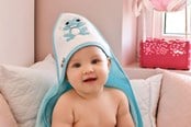 Babyvård - Akuku Baby hooded towel 100 x 100 cm FROG - A1256