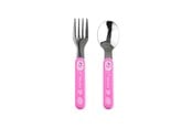 Babyvård - Akuku Stainless steel spoon and fork PINK - A0101