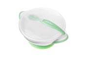 Babyvård - Akuku Suction bowl with spoon WHITE/GREEN - A0504