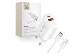 Mobile - Adapters & Chargers - Tech-Protect NCA45W-GAN 2-Port 45W AC Charger - White - 5906302336012