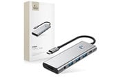 USB Hub - Tech-Protect HB04 HUB Adapter 9in1 USB-C + USB2.0 + USB3.0 + HDMI 4K 60Hz + SD / TF + PD100W + AV3.5 - Grey USB Hub - USB 3.0 - 5 porte - Grey - 5906302360536