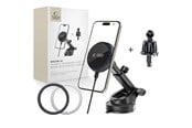 Mobile - Adapters & Chargers - Tech-Protect  MM15W-V4 Magnetic MagSafe 15W Car Mount for Cockpit / Windshield / Air Vent - Black - 5906302361076