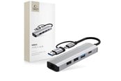 USB Hub - Tech-Protect HB03 HUB Adapter 5in1 USB-C + USB2.0 + USB3.0 + RJ45 - Grey USB Hub - USB 3.0 - 5 porte - Grey - 5906302360567