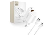 Mobile - Adapters & Chargers - Tech-Protect NCA45W-GAN 2-Port 45W AC Charger with USB-C Cable - White - 5906302352814