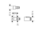 Dusch och monteringstillbehör - Hansgrohe quick coupling set 1/2 3-dele - 28346000