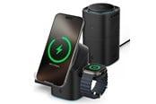 Mobile - Adapters & Chargers - Spigen Essential EF223MS 3-in-1 QI2 Wireless Charger - Black - 28434-0
