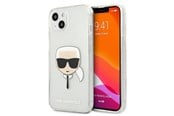 Mobile - Covers & Cases - Karl Lagerfeld Glitter Karl's Head case for iPhone 13 mini - silver - 3666339027452