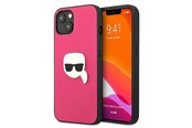 Mobile - Covers & Cases - Karl Lagerfeld Leather Ikonik Karl's Head Metal Case for iPhone 13 mini - Pink - 3666339028572