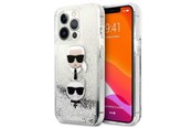 Mobile - Covers & Cases - Karl Lagerfeld Liquid Glitter Karl&Choupette Head case for iPhone 13 Pro / iPhone 13 - silver - 3666339028916