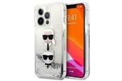 Mobile - Covers & Cases - Karl Lagerfeld Liquid Glitter Karl&Choupette Head case for iPhone 13 Pro Max - silver - 3666339028923