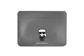 Väskor - Karl Lagerfeld Saffiano Ikonik Karl case for a 13-14" laptop - silver - 3666339040246