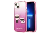 Mobile - Covers & Cases - Karl Lagerfeld Gradient Ikonik Karl&Choupette Case for iPhone 13 mini - Pink - 3666339049201