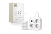 Mobile - Adapters & Chargers - Tech-Protect PCS3X4 Power Strip 3 AC Outlets 2xUSB-A 2xUSB-C 200 cm - White - 5906302363421