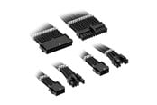 Strömkabel (intern) - Kolink Core Standard Braided Cable Extension Kit - Jet Black - 2x 6+2pin 1x 4+4pin 1x 20-4pin - CORESTANDARD-EK-BLK