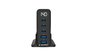 Mobile - Adapters & Chargers - Gembird 5-port 140 W GaN USB fast charger - TA-UC-2A3C-PD140-01-BK
