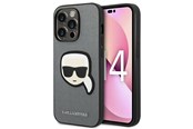 Mobile - Covers & Cases - Karl Lagerfeld Saffiano Karl's Head Patch Case for iPhone 14 Pro - Silver - 3666339077099
