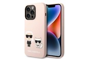 Mobile - Covers & Cases - Karl Lagerfeld KLHMP14XSSKCI iPhone 14 Pro Max 6.7" hardcase light pink/light pink Silicone Karl & Choupette Magsafe - 3666339078140