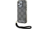 Mobile - Covers & Cases - Karl Lagerfeld IML Mono KL Pattern & Cord case for iPhone 15 Pro - black - 3666339258269