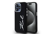 Mobile - Covers & Cases - Karl Lagerfeld Silicone Metal Script Logo case for iPhone 15 Pro - black - 3666339253363