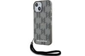 Mobile - Covers & Cases - Karl Lagerfeld IML Mono KL Pattern & Cord case for iPhone 15 / 14 / 13 - black - 3666339258245