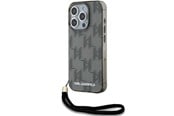 Mobile - Covers & Cases - Karl Lagerfeld IML Mono KL Pattern & Cord case for iPhone 15 Pro Max - black - 3666339258276