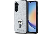 Mobile - Covers & Cases - Karl Lagerfeld Fixed Glitter Ikonik Logo Metal Pin case for Samsung Galaxy A35 - silver - 3666339259501