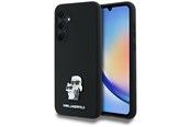 Mobile - Covers & Cases - Karl Lagerfeld Silicone Karl&Choupette Metal Pin case for Samsung Galaxy A35 - black - 3666339259525