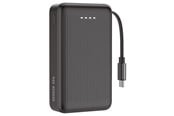 PowerBank - Deltaco PB-CC102 Powerbank | Retractable USB-C cable 90 cm + 1x USB-C Port | PD | Black - 10000 mAh - PB-CC102