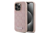 Mobile - Covers & Cases - Karl Lagerfeld Leather Monogram Metal Logo case for iPhone 15 Pro - pink - 3666339253929