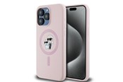 Mobile - Covers & Cases - Karl Lagerfeld Silicone Karl&Choupette Ring MagSafe Case for iPhone 15 Pro Max - Pink - 3666339254490