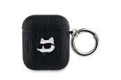 Andra mobiltillbehör - Karl Lagerfeld Monogram Choupette Head case for AirPods 1 / 2 - black - 3666339283599