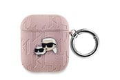 Andra mobiltillbehör - Karl Lagerfeld Monogram Karl & Choupette Head case for AirPods 1 / 2 - pink - 3666339283674