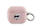Andra mobiltillbehör - Karl Lagerfeld Monogram Choupette Head case for AirPods 3 - pink - 3666339283735