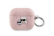 Andra mobiltillbehör - Karl Lagerfeld Monogram Karl & Choupette Head Case for AirPods 3 - Pink - 3666339283698