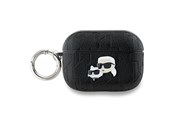 Andra mobiltillbehör - Karl Lagerfeld Monogram Karl & Choupette Head Case for AirPods Pro 2 - Black - 3666339283582