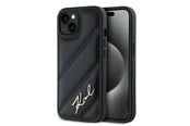 Mobile - Covers & Cases - Karl Lagerfeld Diagonal Quilted Script case for iPhone 15 / 14 / 13 - black - 3666339252229