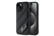 Mobile - Covers & Cases - Karl Lagerfeld Diagonal Quilted Script case for iPhone 15 Plus / 14 Plus - black - 3666339252236