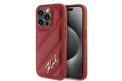 Mobile - Covers & Cases - Karl Lagerfeld Diagonal Quilted Script case for iPhone 15 Pro Max - red - 3666339252397
